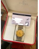 (LIKE NEW) 2009 OMEGA CONSTELLATION TWO TONE 18K 750 YELLOW GOLD REF. 1202.15.00 GOLD DIAMOND DIAL 35.5MM AUTOMATIC WATCH
