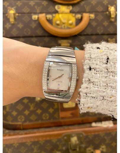 (LIKE NEW) 2010 RADO SINTRA JUBILÉ DIAMOND REF. 152.0577.3 MOTHER OF PEARL DIAMOND DIAL 30MM QUARTZ WATCH