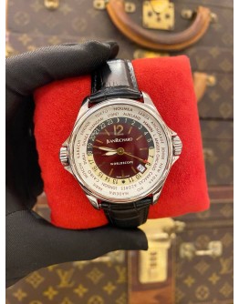(LIKE NEW) 2010 JEANRICHARD WORLDSCOPE GMT REF. 55122 RED WINE SUNBURST DIAL 40MM AUTOMATIC WATCH