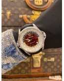 (LIKE NEW) 2010 JEANRICHARD WORLDSCOPE GMT REF. 55122 RED WINE SUNBURST DIAL 40MM AUTOMATIC WATCH