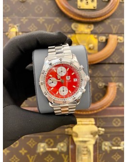 (LIKE NEW) 2005 TAG HEUER 2000 SERIES CHRONOGRAPH REF. CK2112 RED DIAL 38MM AUTOMATIC FULL SET