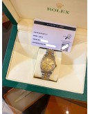 ROLEX DATEJUST 31 HALF 18K 750 YELLOW GOLD JUBILEE REF 68273 GOLD CHAMPAGNE DIAL 31MM AUTOMATIC WATCH