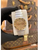 OMEGA CONSTELLATION DAY DATE 18K 750 YELLOW GOLD REF 396.1070 GOLD DIAL 33MM QUARTZ WATCH