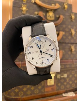2019 IWC PORTUGIESER CHRONOGRAPH REF IW371602 WHITE DIAL 41MM AUTOMATIC WATCH -FULL SET-