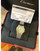 CARTIER SANTOS RONDE 18K 750 YELLOW GOLD OCTAGON REF 187902 WHITE ROMAN NUMERALS DIAL 30MM QUARTZ WATCH