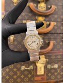 CARTIER SANTOS RONDE 18K 750 YELLOW GOLD OCTAGON REF 187902 WHITE ROMAN NUMERALS DIAL 30MM QUARTZ WATCH