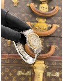 CARTIER SANTOS RONDE 18K 750 YELLOW GOLD OCTAGON REF 187902 WHITE ROMAN NUMERALS DIAL 30MM QUARTZ WATCH