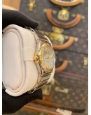 (LIKE NEW) 2022 OMEGA CONSTELLATION LADY TWO TONE 18K 750 YELLOW GOLD REF 123.20.27.60.02.004 SILVER DIAL 27MM QUARTZ WATCH -FULL SET-