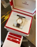 (LIKE NEW) 2022 OMEGA CONSTELLATION LADY TWO TONE 18K 750 YELLOW GOLD DIAMOND REF 131.25.28.60.55.002 MOTHER OF PEARL DIAMOND DIAL 28MM QUARTZ -FULL SET-