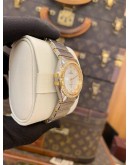 (LIKE NEW) 2022 OMEGA CONSTELLATION LADY TWO TONE 18K 750 YELLOW GOLD DIAMOND REF 131.25.28.60.55.002 MOTHER OF PEARL DIAMOND DIAL 28MM QUARTZ -FULL SET-