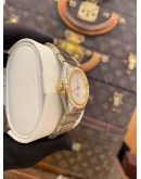 (LIKE NEW) 2022 OMEGA CONSTELLATION LADY TWO TONE 18K 750 YELLOW GOLD DIAMOND REF 131.25.28.60.55.002 MOTHER OF PEARL DIAMOND DIAL 28MM QUARTZ -FULL SET-