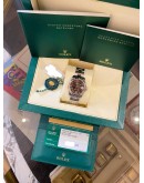 (LIKE NEW) 2016 ROLEX DATEJUST 31 HALF 18K 750 ROSE GOLD DIAMOND BEZEL REF 178341 CHOCOLATE DIAL 31MM AUTOMATIC WATCH -FULL SET-