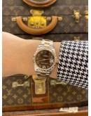 (LIKE NEW) 2016 ROLEX DATEJUST 31 HALF 18K 750 ROSE GOLD DIAMOND BEZEL REF 178341 CHOCOLATE DIAL 31MM AUTOMATIC WATCH -FULL SET-