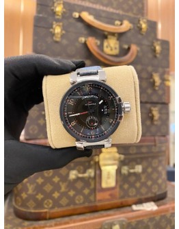 2014 LV LOUIS VUITTON TAMBOUR EVOLUTION GMT REF Q11561 BLACK DIAL 41MM AUTOMATIC WATCH -FULL SET-