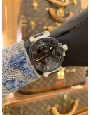 2014 LV LOUIS VUITTON TAMBOUR EVOLUTION GMT REF Q11561 BLACK DIAL 41MM AUTOMATIC WATCH -FULL SET-