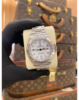 ROLEX EXPLORER II REF 16570 WHITE DIAL 40MM AUTOMATIC WATCH