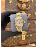 (LIKE NEW) 2019 TAG HEUER AQUARACER LADY TWO TONE REF WBD1422 MOTHER OF PEARL DIAMOND DIAL 27MM QUARTZ WATCH -FULL SET-