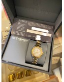(LIKE NEW) 2019 TAG HEUER AQUARACER LADY TWO TONE REF WBD1422 MOTHER OF PEARL DIAMOND DIAL 27MM QUARTZ WATCH -FULL SET-