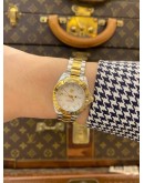 (LIKE NEW) 2019 TAG HEUER AQUARACER LADY TWO TONE REF WBD1422 MOTHER OF PEARL DIAMOND DIAL 27MM QUARTZ WATCH -FULL SET-