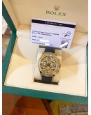 (LIKE NEW) 2015 ROLEX DAYTONA REF 116518 18K 750 YELLOW GOLD UPGRADE REF 116588TBR EYE OF THE TIGER DIAMOND DIAL 40MM AUTOMATIC WATCH