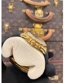 (LIKE NEW) 2015 ROLEX DAYTONA REF 116518 18K 750 YELLOW GOLD UPGRADE REF 116588TBR EYE OF THE TIGER DIAMOND DIAL 40MM AUTOMATIC WATCH