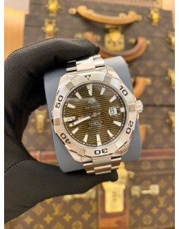 (LIKE NEW) 2022 TAG HEUER AQUARACER 300M CALIBRE 5 REF WAY2018 MOCHA BROWN TEAK DIAL 43MM AUTOMATIC WATCH -FULL SET-