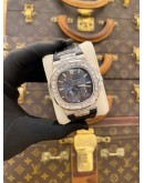 (LIKE NEW) PATEK PHILIPPE NAUTILUS AFTER DIAMOND 18K 750 WHITE GOLD REF 5712G BLUE DIAL 40MM X 38MM AUTOMATIC WATCH