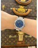 (UNUSED) 2026 GIRARD-PERREGAUX LAUREATO DIAMOND REF 80189D11A431-CB6A BLUE CLOUS DE PARIS DIAL 34MM QUARTZ WATCH -FULL SET-