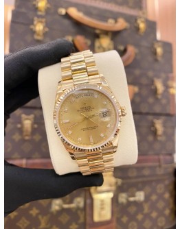 ROLEX DAY-DATE 36 PRESIDENT 18K 750 YELLOW GOLD REF 18238 GOLD CHAMPAGNE DIAMOND DIAL 36MM AUTOMATIC WATCH -FULL SET-