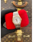 (LIKE NEW) 2022 OMEGA CONSTELLATION LADY 18K 750 ROSE GOLD DIAMOND REF 123.25.27.60.55.008 MOTHER OF PEARL DIAL 27MM QUARTZ WATCH