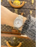 ROLEX DATEJUST 31 DIAMOND BEZEL REF 68240 WHITE ROMAN NUMERALS DIAL 31MM AUTOMATIC WATCH 
