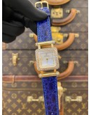 (UNUSED) AP AUDEMARS PIGUET DEVA 18K 750 YELLOW GOLD FACTORY DIAMOND REF 67421BA MOTHER OF PEARL DIAL 25MM QUARTZ WATCH