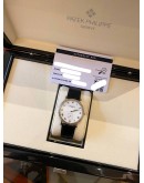 (LIKE NEW) PATEK PHILIPPE CALATRAVA 18K 750 WHITE GOLD REF 3919G WHITE ROMAN NUMERALS DIAL 33MM AUTOMATIC WATCH