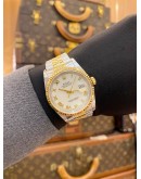 ROLEX DATEJUST 36 HALF 18K 750 YELLOW GOLD JUBILEE REF 16233 WHITE ROMAN NUMERALS DIAL 36MM AUTOMATIC WATCH -FULL SET-