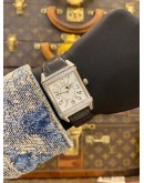 2011 JAEGER-LECOULTRE REVERSO SQUADRA LADY DUETTO DIAMOND REF Q7058420 SILVER GUILLOCHE DIAL BLACK DIAL 42MM X 28.8MM AUTOMATIC WATCH -FULL SET-