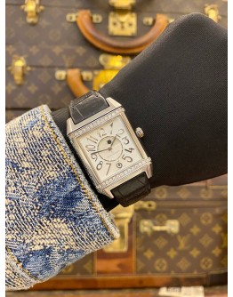 2011 JAEGER-LECOULTRE REVERSO SQUADRA LADY DUETTO DIAMOND REF Q7058420 SILVER GUILLOCHE DIAL BLACK DIAL 42MM X 28.8MM AUTOMATIC WATCH -FULL SET-