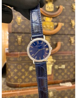 (LIKE NEW) 2007 PATEK PHILIPPE CALATRAVA 18K 750 WHITE GOLD REF 3602 BLUE DIAL 33MM AUTOMATIC WATCH
