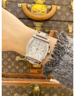 (LIKE NEW) 2020 CHARRIOL COLVMBVS CHRONOGRAPH DIAMOND REF 060T2 WHITE DIAL 35MM QUARTZ WATCH