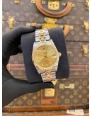 (UNUSED) 2020 TUDOR PRINCE DATE HALF 18K 750 YELLOW GOLD DIAMOND REF 74033 CHAMPAGNE DIAL 34MM AUTOMATIC WATCH -FULL SET-