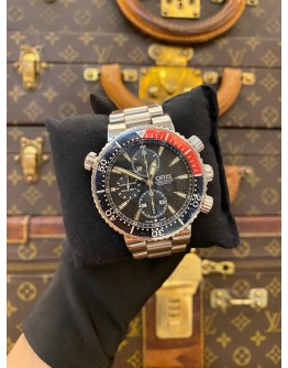 2012 ORIS TT1 TITANIUM CHRONOGRAPH COKE BEZEL REF 7599 BLACK DIAL 47MM AUTOMATIC WATCH
