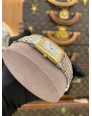 (LIKE NEW) 2010 JAEGER-LECOULTRE REVERSO CLASSIQUE HALF 18K 750 YELLOW GOLD 250.5.08 SILVER DIAL 23MM × 38MM QUARTZ WATCH