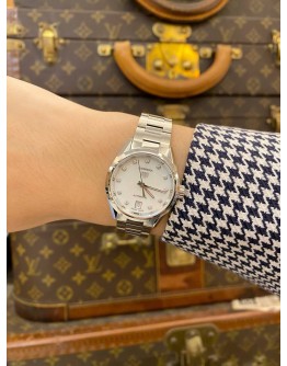 (LIKE NEW) 2024 TAG HEUER CARRERA LADY CALIBRE 9 DATE REF. WBN2412 MOTHER OF PEARL DIAMOND DIAL 29MM AUTOMATIC WATCH