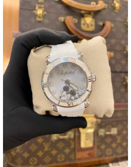 (LIKE NEW) 2012 CHOPARD HAPPY SPORT HAPPY MICKEY MICKEY MOUSE FLOATING DIAMONDS REF. 288524-3005 MOTHER OF PEARL DIAL 42MM QUARTZ WATCH
