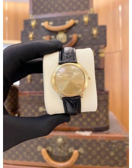 (LIKE NEW) ROLEX GENEVE PRE-CELLINI  VINTAGE 18K 750 YELLOW GOLD REF. 606 GOLD DIAL 36MM MANUAL WINDING WATCH
