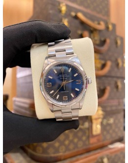 (LIKE NEW) 2005 ROLEX AIR-KING REF. 14000 BLUE 3-6-9 ARABIC NUMERAL DIAL 34MM AUTOMATIC WATCH