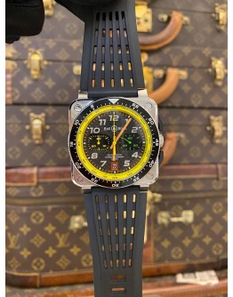 (LIKE NEW) 2019 BELL & ROSS BR 03 CHRONOGRAPH RENAULT F1 RACING TEAM LIMITED EDITION 999PCS WORLDWIDE REF. BR03-94-RS19 CARBON FIBER DIAL 42MM AUTOMATIC WATCH