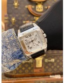 (LIKE NEW) 2018 CARTIER SANTOS 100 XI CHRONOGRAPH REF. 2740 WHITE ROMAN DIAL 41MM X 55MM AUTOMATIC WATCH