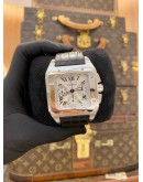 (LIKE NEW) 2018 CARTIER SANTOS 100 XI CHRONOGRAPH REF. 2740 WHITE ROMAN DIAL 41MM X 55MM AUTOMATIC WATCH