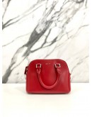 AGNES. B DOME CROSSBODY BAG IN RED CALFSKIN LEATHER