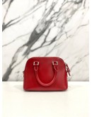 AGNES. B DOME CROSSBODY BAG IN RED CALFSKIN LEATHER